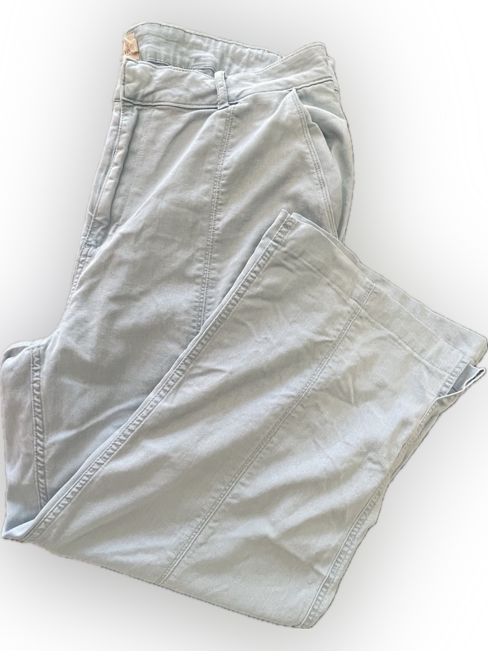 Soft Surroundings Pale Blue High Rise Cropped Pants